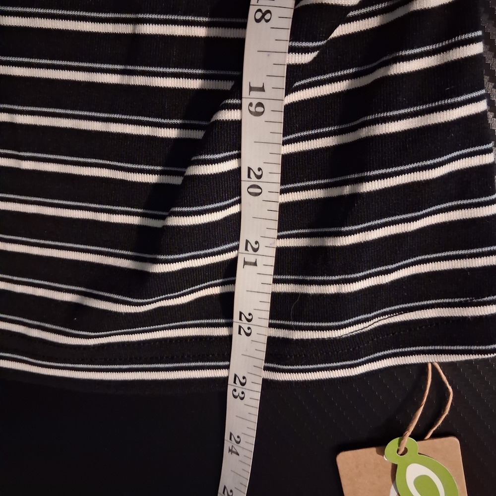 NWT OGL Striped Spaghetti Bra Top M & Low Rise Midi Skirt S Black/Grey/White - Picture 10 of 13